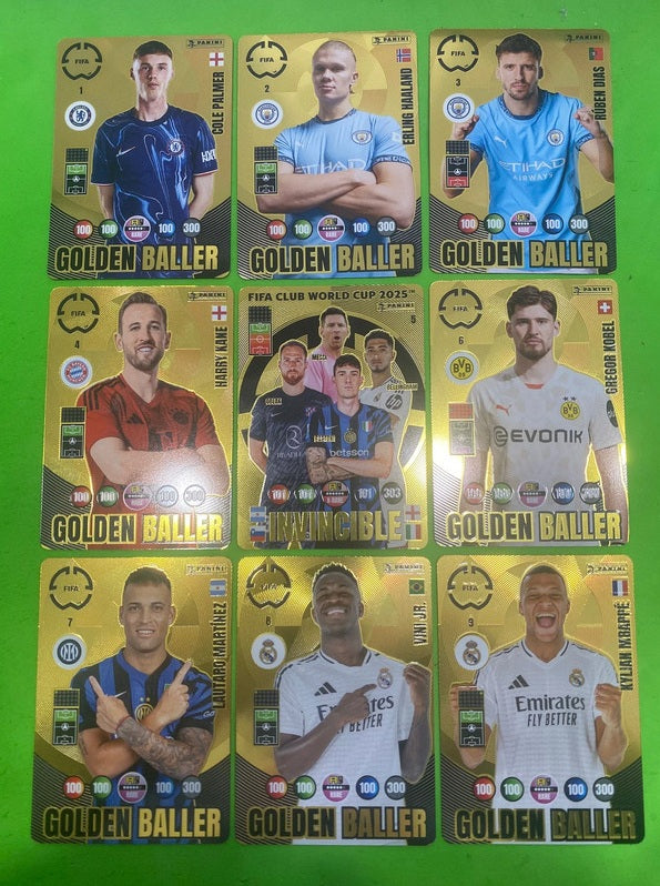 2025 Adrenalyn FIFA Club World Cup Full set 9 Golden Baller Cards