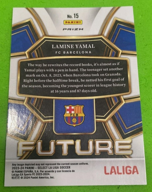 💥 2023-24 SELECT La Liga RC Lamine Yamal #15 FUTURE Barcelona Rookie PRIZM 💥