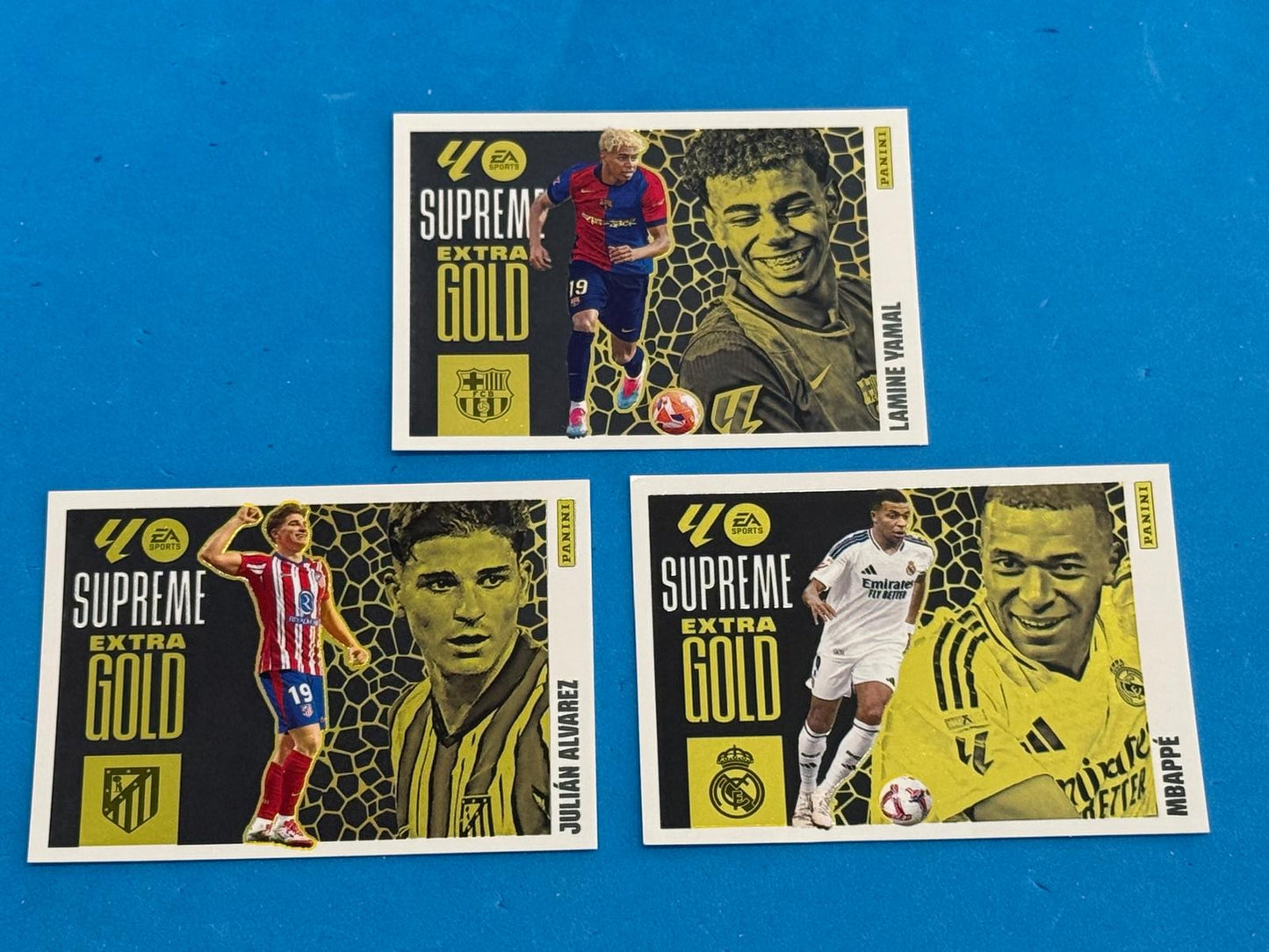 💥 2025-26 MGK full set 3x SUPREME EXTRA GOLD Stickers 💥 LAMINE YAMAL / MBAPPE / JULIAN ALVAREZ