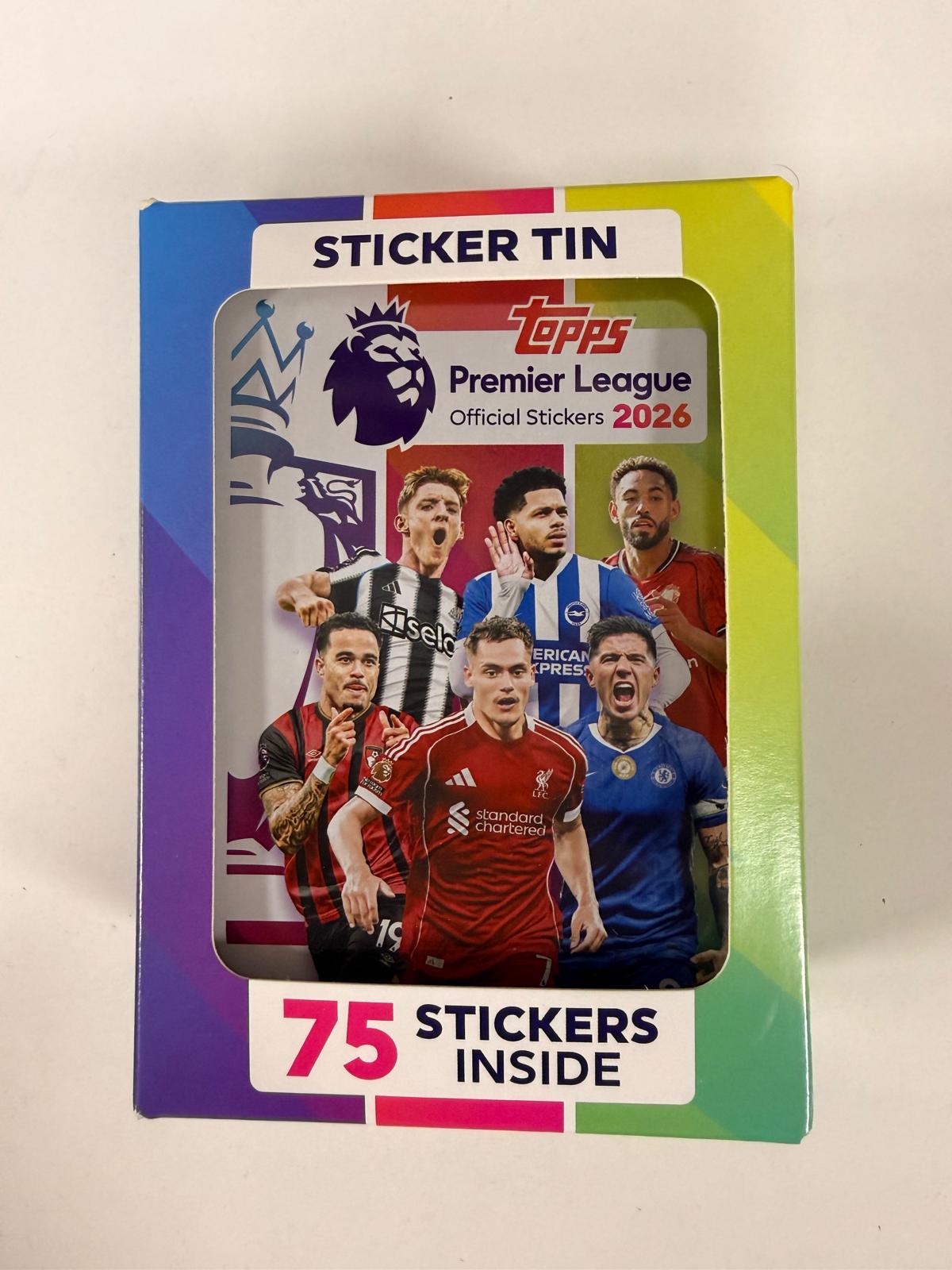 TOPPS PREMIER LEAGUE OFFICIAL STICKERS 2026 - TIN BOX
