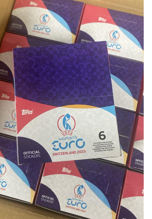 2025 TOPPS Women's Euro 2025 Sticker Collection Sealed Box 50 packs