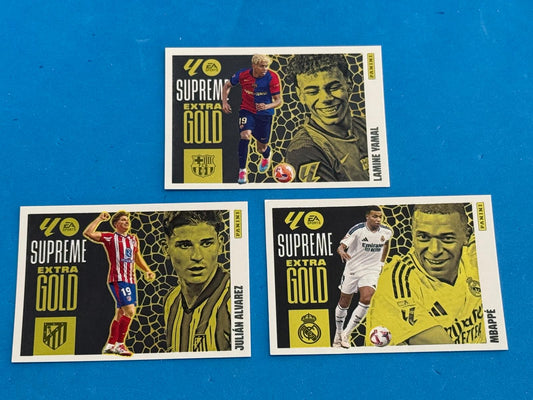 💥 2025-26 MGK full set 3x SUPREME EXTRA GOLD Stickers 💥 LAMINE YAMAL / MBAPPE / JULIAN ALVAREZ