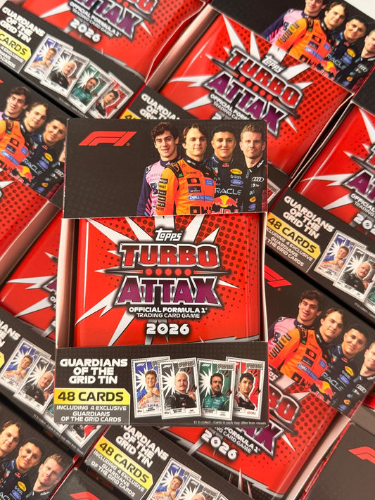 Topps Turbo Attax 2026 Guardians of the grid Tin Mega Tin
